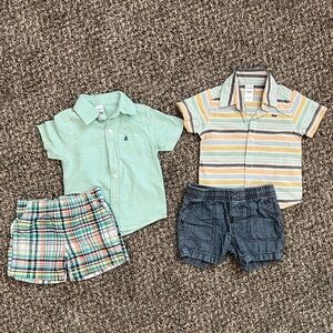 Casual Sets boys shirts collared shirts plaid chambray 12m